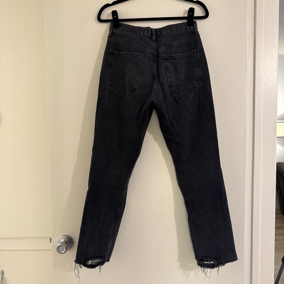 Agolde Riley High Rise Straight Crop Jeans Ripped / Distressed (Contraband) - Picture 3 of 11